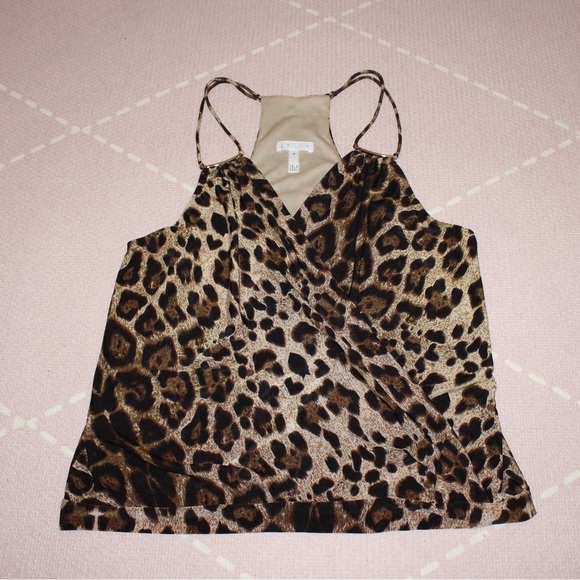 Leith Tops - LEITH Leopard Print Gold Accents Top Going Out Nightlife